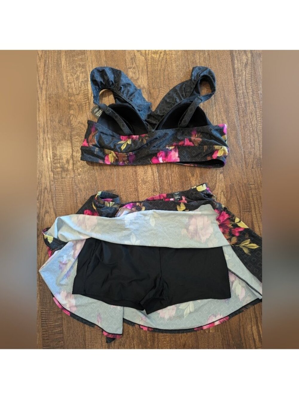 Torrid Wireless Floral Ruffle Bikini Top & Swim Skirt With Bottoms NWT Sz 4x - Picture 14 of 16
